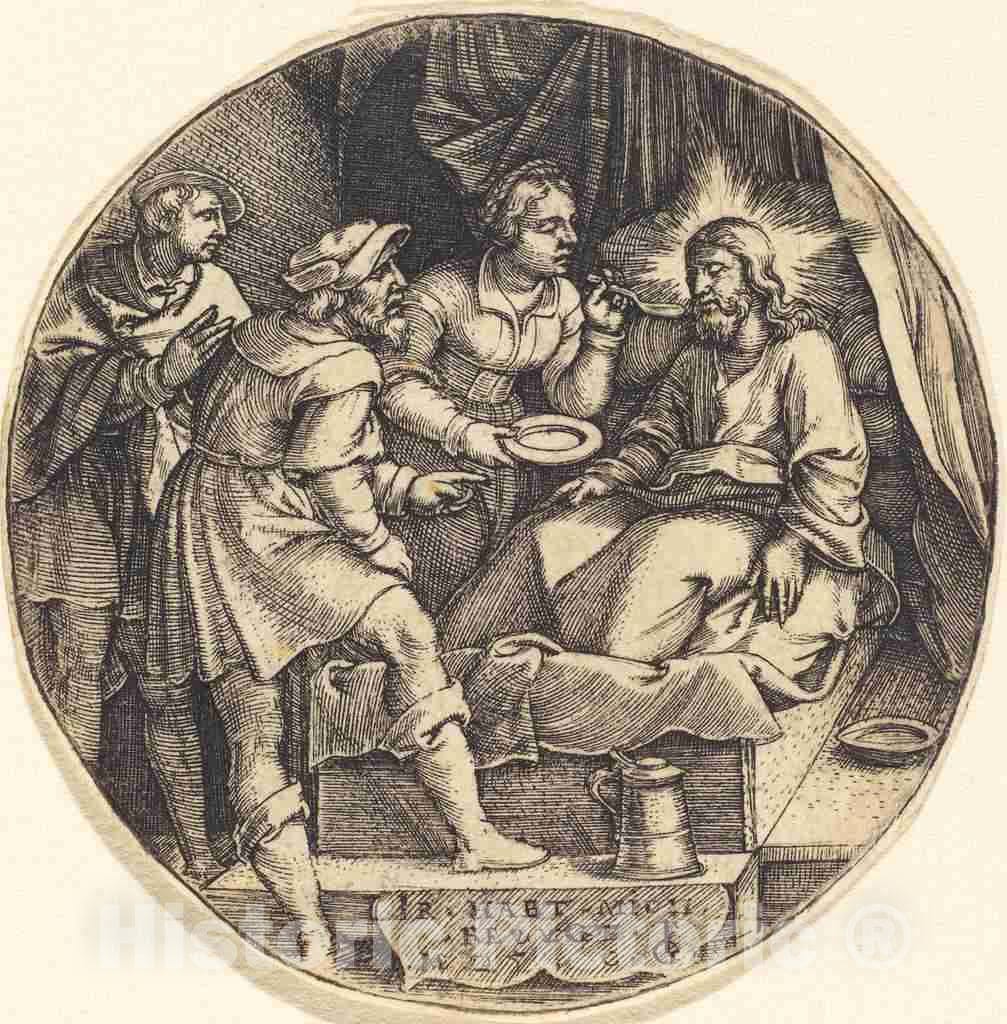 Art Print : Georg Pencz, to Nurse The Sick - Vintage Wall Art