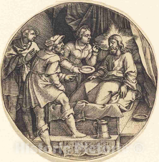 Art Print : Georg Pencz, to Nurse The Sick - Vintage Wall Art