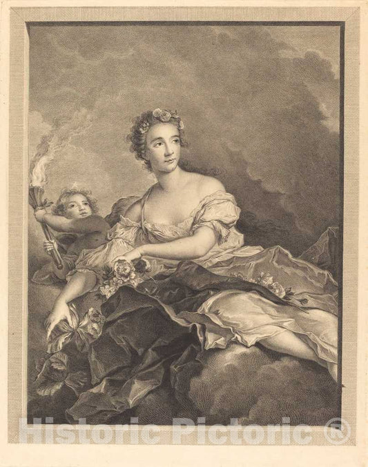 Art Print : Maleuvre After Marc Nattier, La nuit passe, l'Aurore parait - Vintage Wall Art