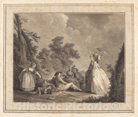 Art Print : Guttenberg After Nicolas Lavreince, Le mercure de France, 1784 - Vintage Wall Art