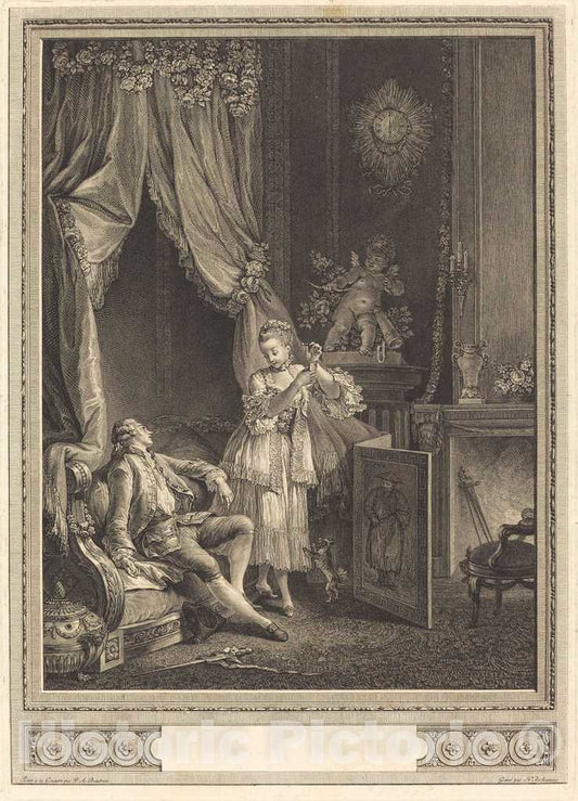 Art Print : Nicolas Delaunay After Baudouin, Le Carquois Ã©puisÃ©, 1775 - Vintage Wall Art
