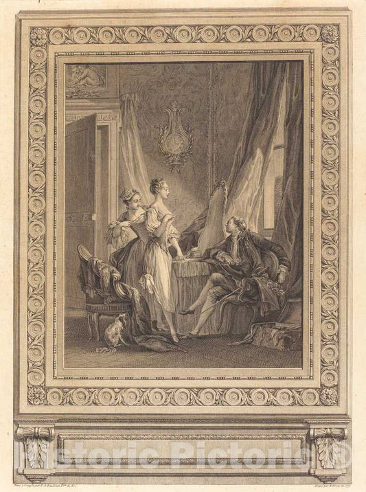 Art Print : Ponce After Baudouin, La Toilette, 1771 - Vintage Wall Art
