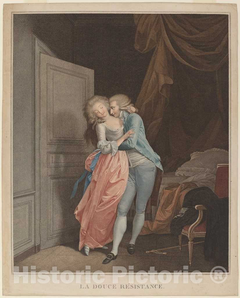 Art Print : Tresca After Boilly, Sweet Resistance (La douce Resistance) - Vintage Wall Art