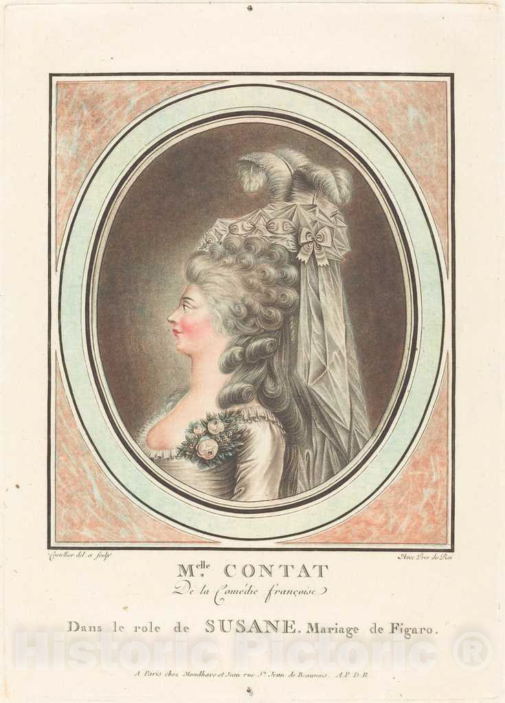 Art Print : J. Coutellier, Mademoiselle Contat - Vintage Wall Art