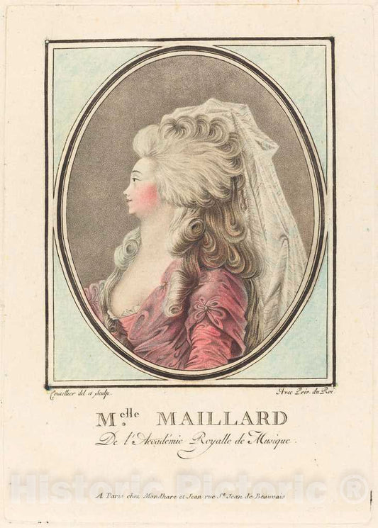 Art Print : J. Coutellier, Mademoiselle Maillard - Vintage Wall Art