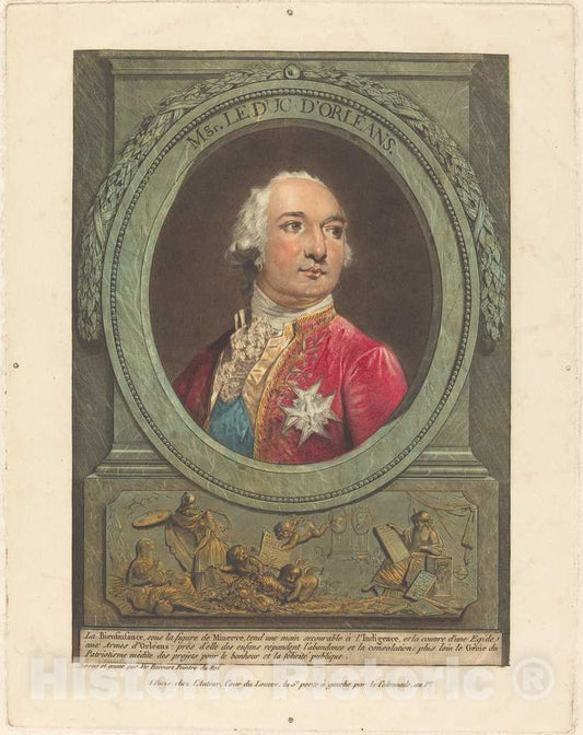 Art Print : Philibert-Louis Debucourt, MGR. Le duc d'OrlÃ©ans, 1789 - Vintage Wall Art