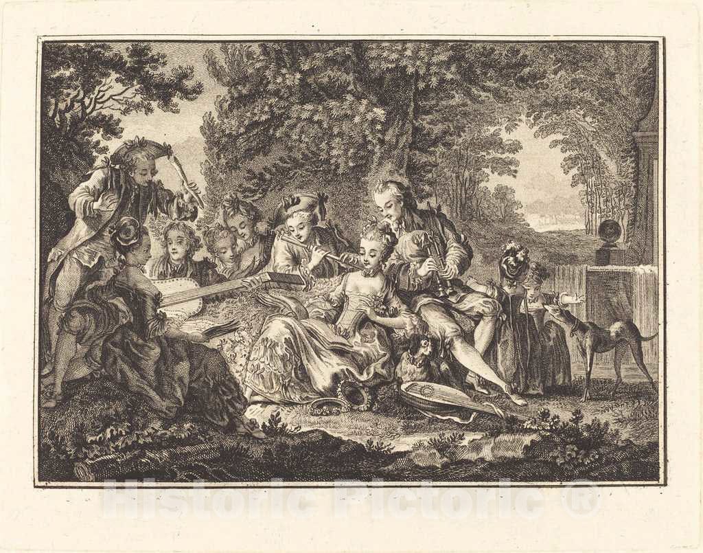 Art Print : Longueil After Eisen, Rural Concert - Vintage Wall Art