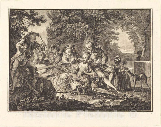 Art Print : Longueil After Eisen, Rural Concert - Vintage Wall Art