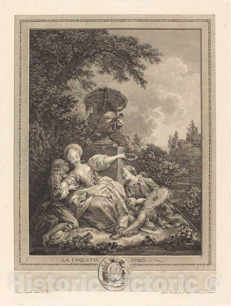 Art Print : CouchÃ© and Dambrun After Fragonard, La Coquette fixee - Vintage Wall Art