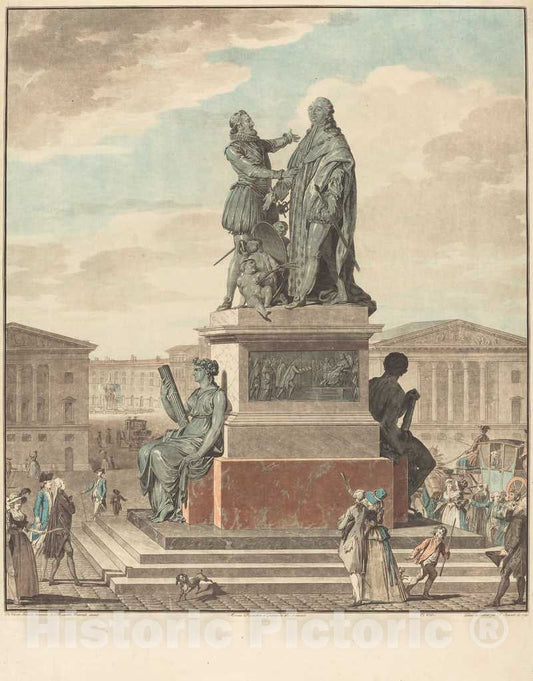 Art Print : Janinet afterMoreau, Projet d'un Monument a Ã©riger Pour le roi, 1790 - Vintage Wall Art