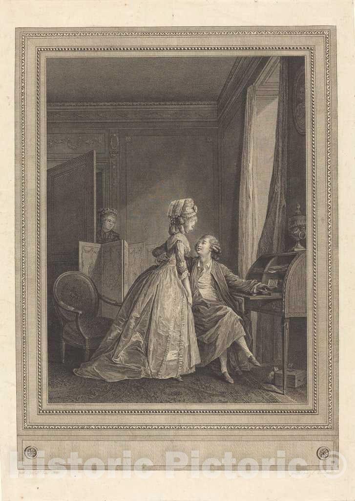 Art Print : Delignon After Lavreince, Les offres seduisantes, 1782 - Vintage Wall Art