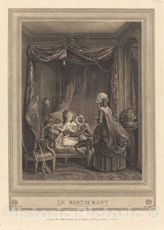 Art Print : Deny After Lafrensen II, Le Restaurant, 1782 - Vintage Wall Art