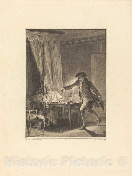 Art Print : Delaunay After Moreau, Ah! Jeune Homme Ã  ton bienfaiteur, 1774 - Vintage Wall Art