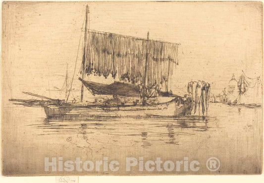 Art Print : James McNeill Whistler, Fishing-Boat, 1880 - Vintage Wall Art