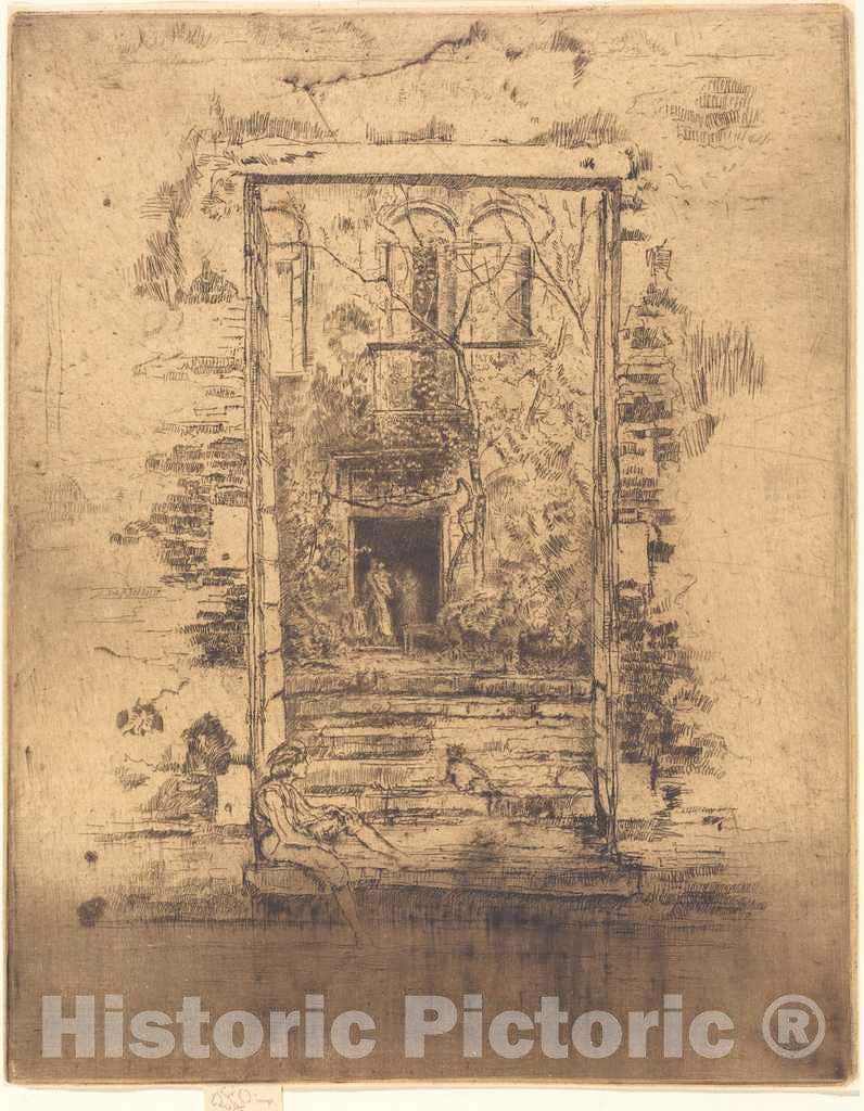 Art Print : James McNeill Whistler, Garden, 1880 - Vintage Wall Art