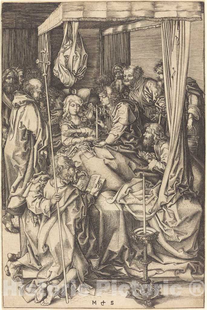 Art Print : Martin Schongauer, Death of The Virgin, c.1473 - Vintage Wall Art