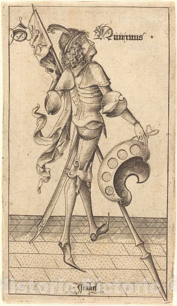 Art Print : Israhel Van Meckenem, Saint Quirinus of Neuss - Vintage Wall Art
