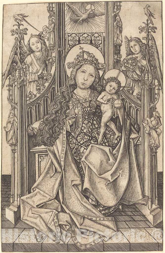 Art Print : Madonna and Child Enthroned, c. 1466 - Vintage Wall Art