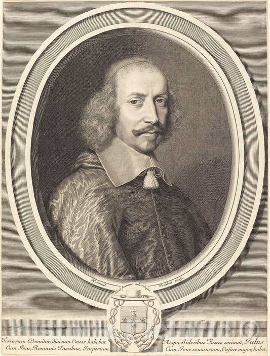 Art Print : Robert Nanteuil, Cardinal Jules Mazarin, 1655 - Vintage Wall Art