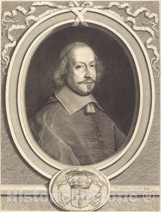 Art Print : Nanteuil After Van MOL, Cardinal Jules Mazarin, 1657 - Vintage Wall Art