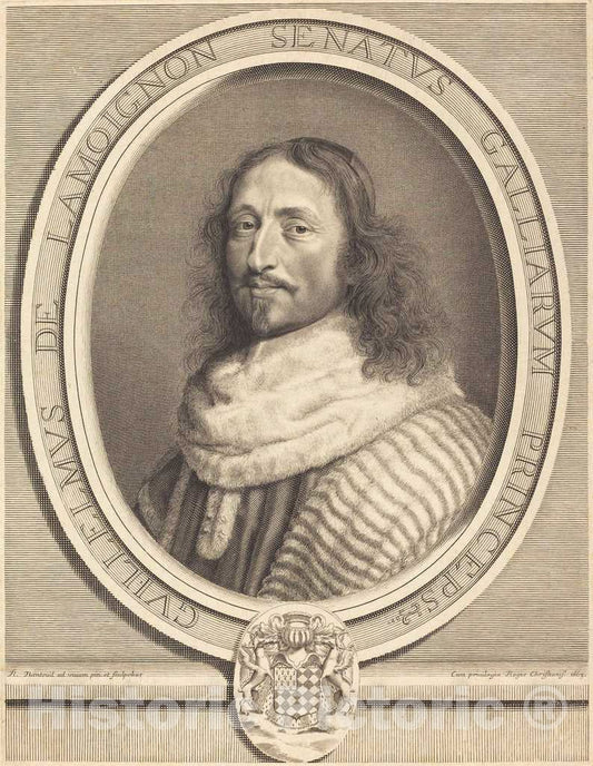 Art Print : Robert Nanteuil, Guillaume de Lamoignon, 1663 - Vintage Wall Art