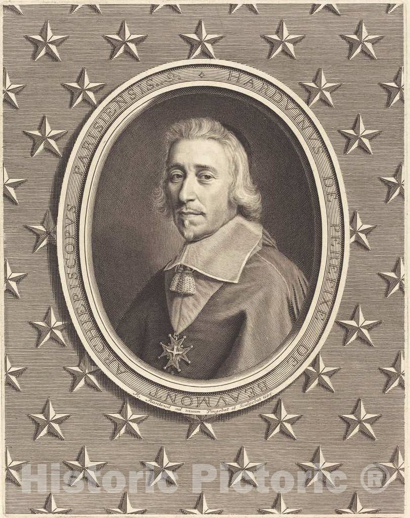 Art Print : Robert Nanteuil, Hardouin de Perefixe, 1665 - Vintage Wall Art