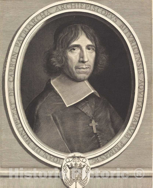 Art Print : Robert Nanteuil, Jean de Montpezat de Carbon, 1673 - Vintage Wall Art