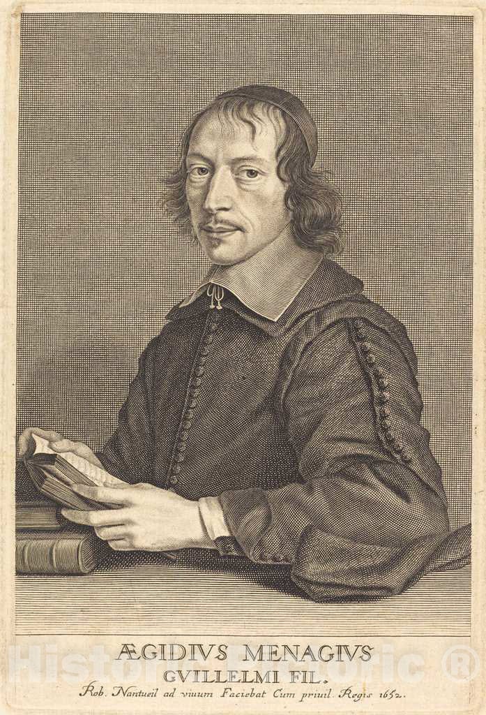Art Print : Robert Nanteuil, Gilles Menage, 1652 - Vintage Wall Art