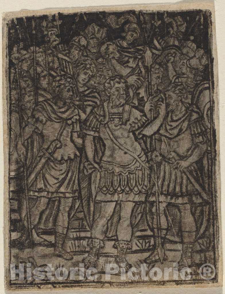 Art Print : Roman General Addressing His Troops, c.1520 - Vintage Wall Art