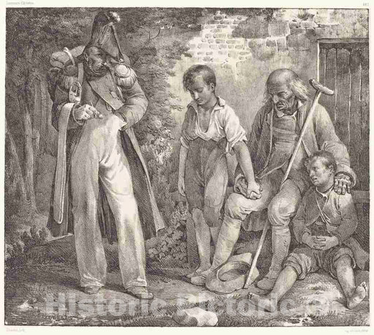 Art Print : Nicolas-Toussaint Charlet, L'AumÃ´ne - Vintage Wall Art