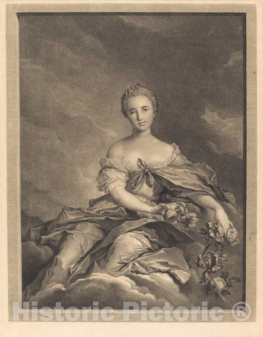 Art Print : Maleuvre After Marc Nattier, Flore a Son Lever - Vintage Wall Art