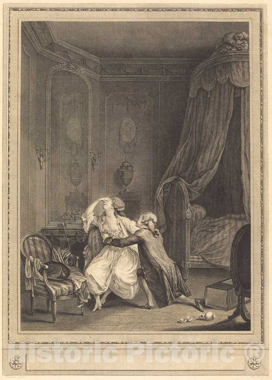 Art Print : Le Vilain After Lavreince, Le repentir Tardif - Vintage Wall Art