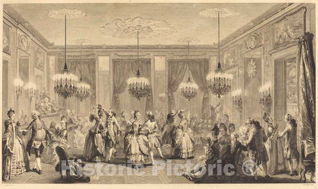 Art Print : Duclos After Saint-Aubin, Le bal parÃ©, 1774 - Vintage Wall Art