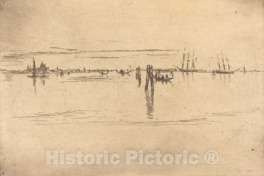 Art Print : James McNeill Whistler, Long Lagoon, 1880 - Vintage Wall Art