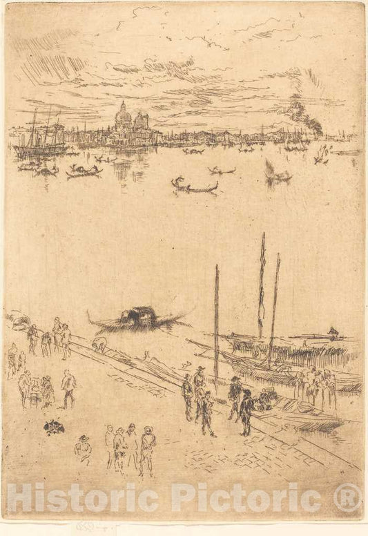 Art Print : James McNeill Whistler, Upright Venice, 1879-1880 - Vintage Wall Art