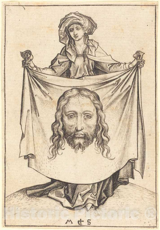 Art Print : Martin Schongauer, Saint Veronica, c. 1480 - Vintage Wall Art