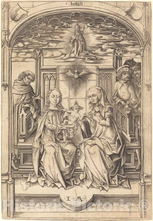 Art Print : Israhel Van Meckenem, The Holy Family, c.1478 - Vintage Wall Art