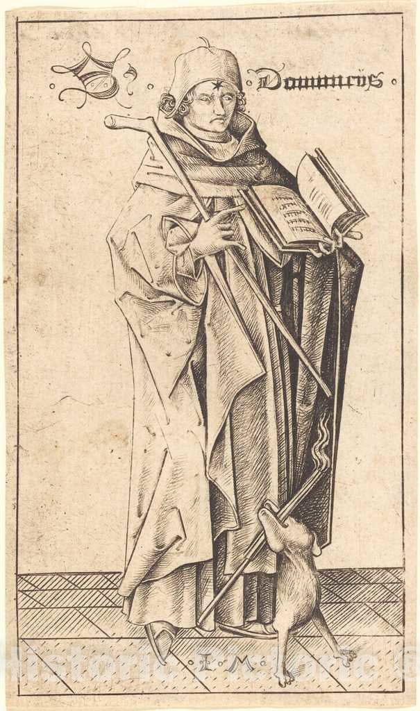 Art Print : Israhel Van Meckenem, Saint Dominic, c. 1470 - Vintage Wall Art