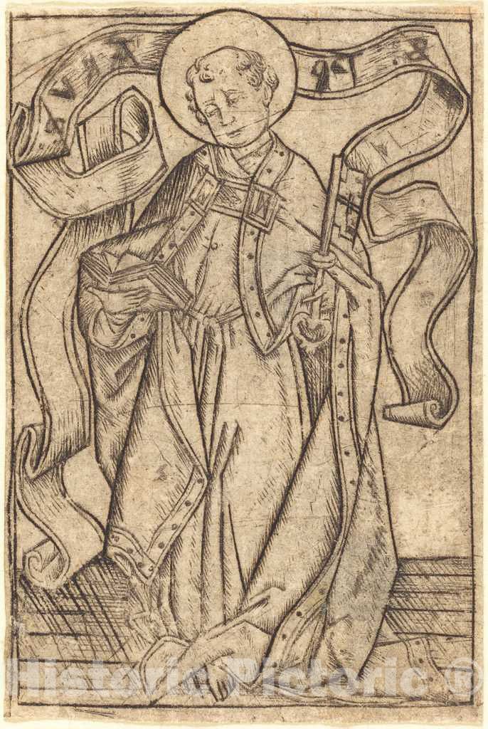 Art Print : Israhel Van Meckenem, Saint Peter, c. 1465 - Vintage Wall Art