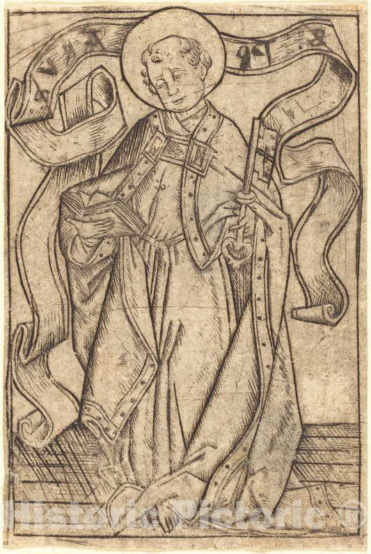 Art Print : Israhel Van Meckenem, Saint Peter, c. 1465 - Vintage Wall Art
