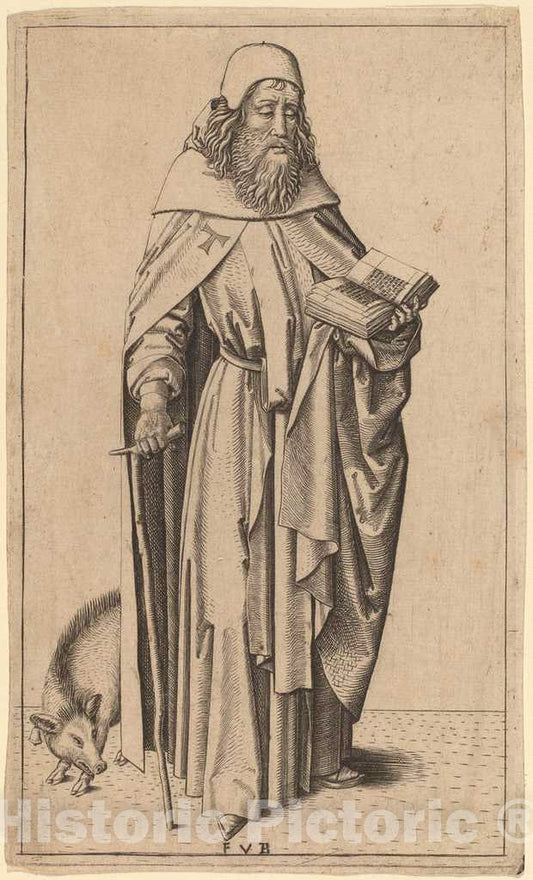 Art Print : Saint Anthony, c.1495 - Vintage Wall Art