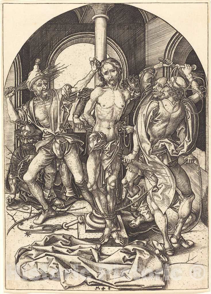 Art Print : Martin Schongauer, The Flagellation, c. 1480 - Vintage Wall Art