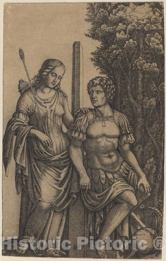 Art Print : Marcantonio Raimondi, Venus Appearing to Aeneas, c. 1505 - Vintage Wall Art