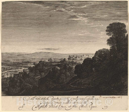Art Print : Goudt After Adam Elsheimer, Landscape at Dawn: Aurora, 1613-0000 - Vintage Wall Art