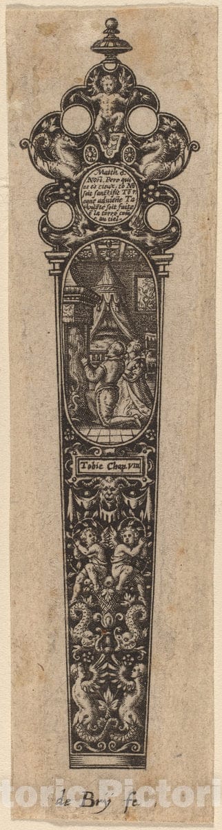 Art Print : Theodor de Bry, Ornament for Knife Handle - Vintage Wall Art