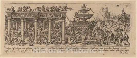 Art Print : Jan de Bry After Beham, Fountain of Youth - Vintage Wall Art