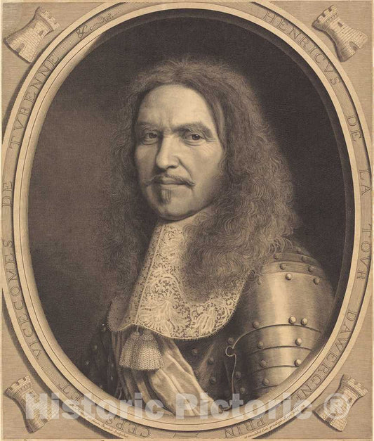 Art Print : Robert Nanteuil, Marechal de Turenne, 1665 - Vintage Wall Art