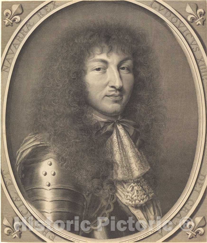 Art Print : Robert Nanteuil, Louis XIV, 1666 - Vintage Wall Art