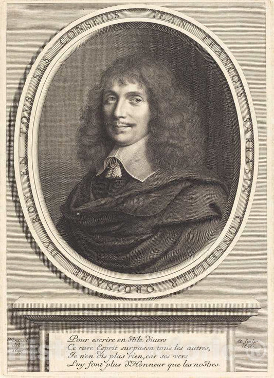 Art Print : Robert Nanteuil, Jean-Pierre Sarrazin, 1656 - Vintage Wall Art