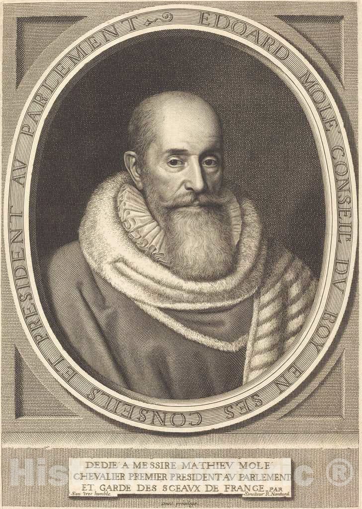 Art Print : Robert Nanteuil, Edouard Mole, 1653 - Vintage Wall Art
